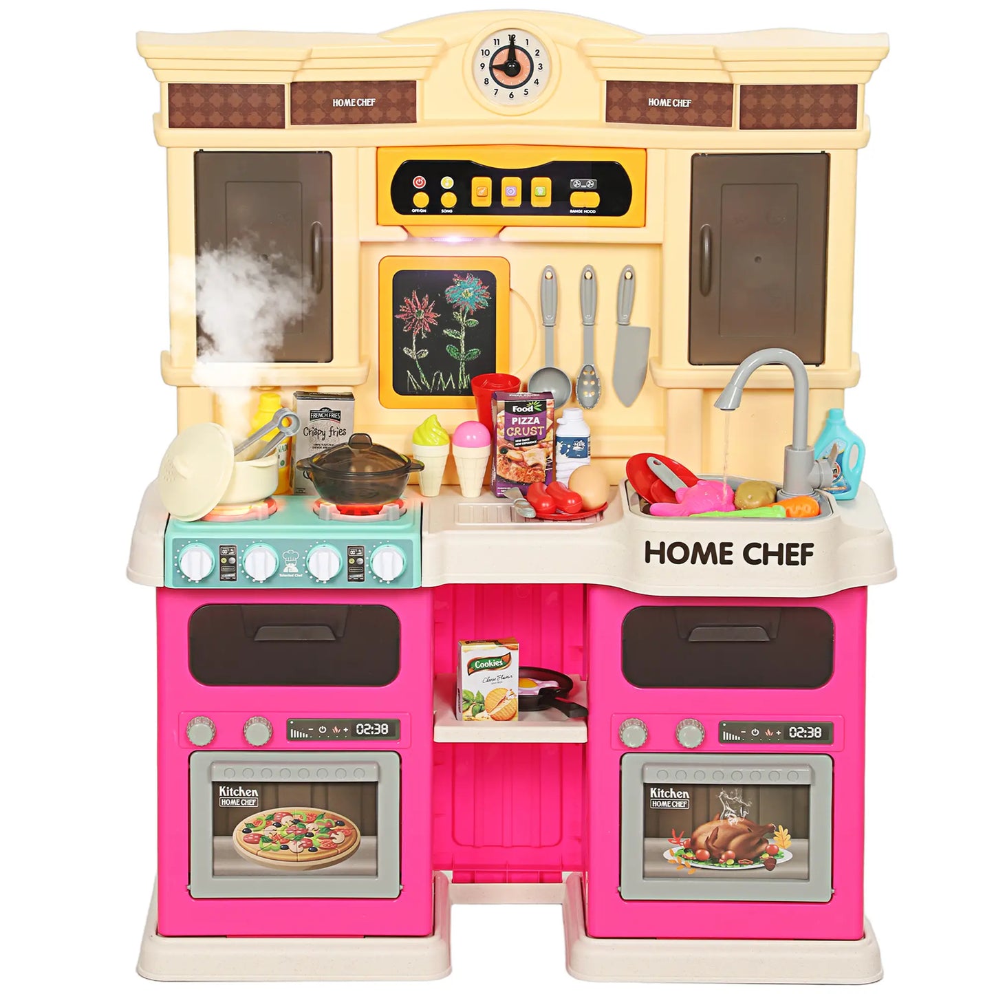Kids Play Kitchen Set with Lights, Sounds, Pink Play Kitchen at Gallery Canada