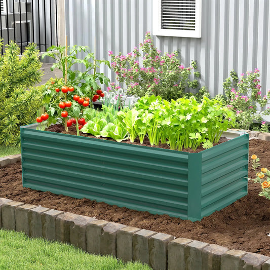 6' x 3' x 2' Raised Garden Bed, Galvanized Planter Box, Dark Green Galvanized Planter Boxes Dark Green at Gallery Canada
