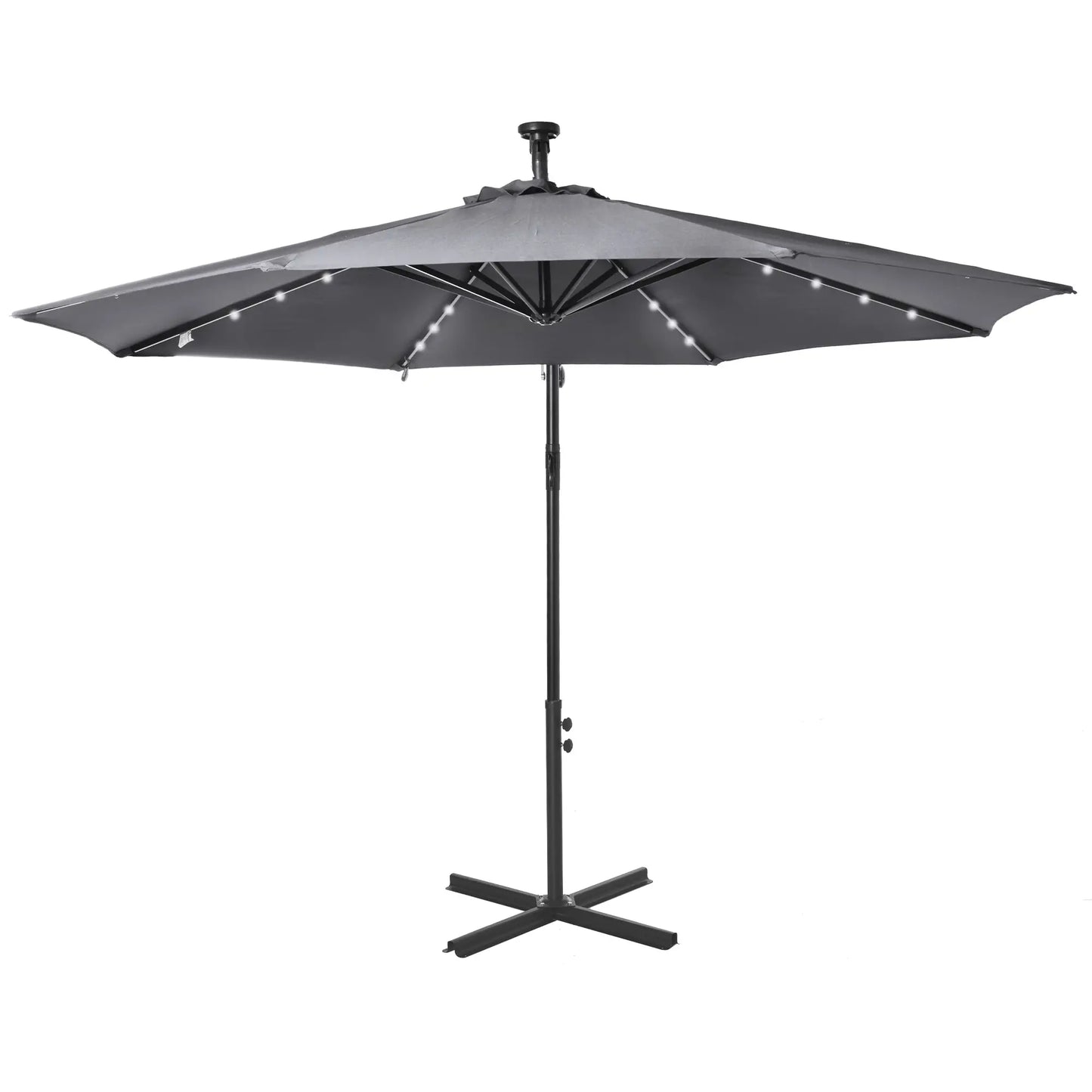10ft Outdoor Cantilever Umbrella, Solar Lights, Adjustable Angle, Dark Gray Cantilever Umbrellas at Gallery Canada