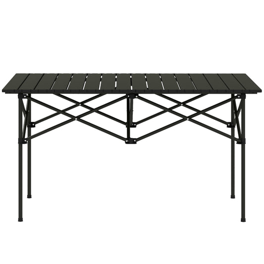 Folding Camping Table with Roll up Top and Carry Bag, Portable Picnic Table for Camping, Picnic, Hiking, Black at Gallery Canada