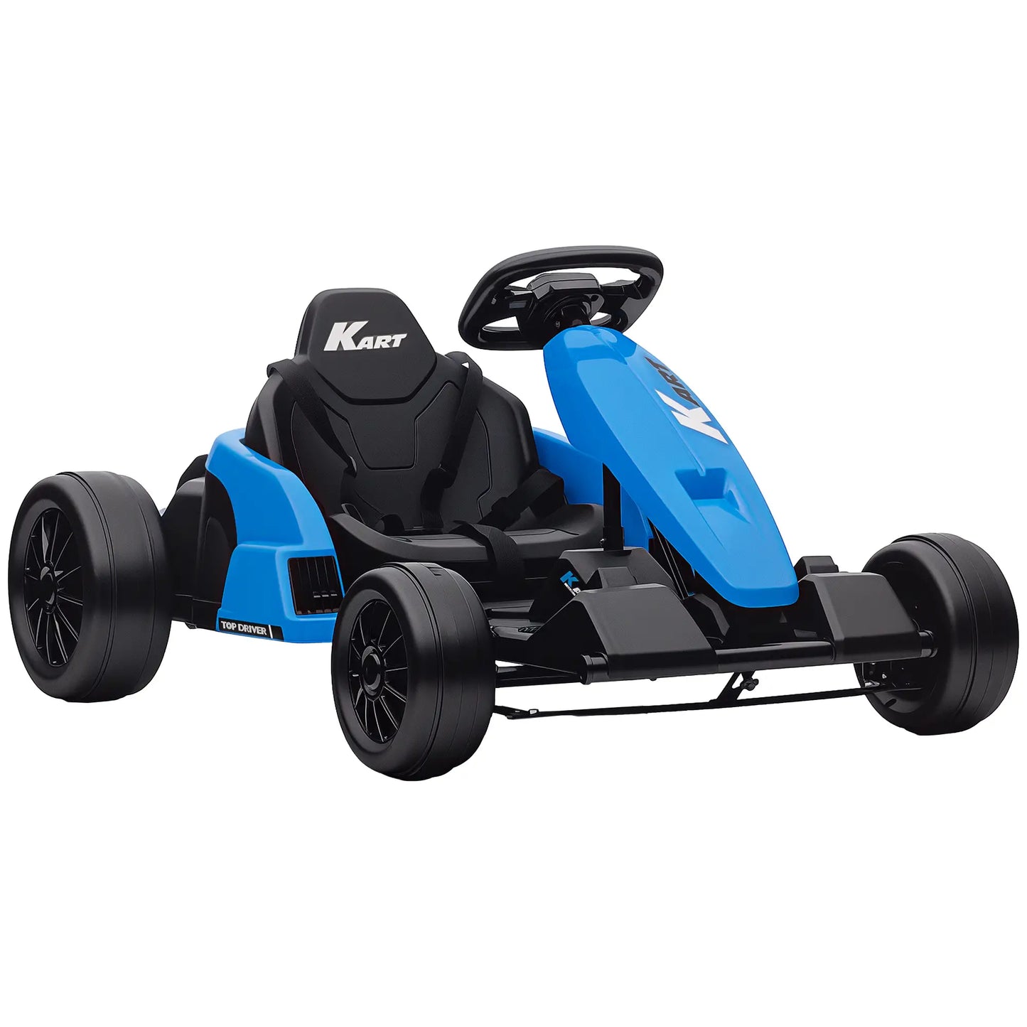 24V Electric Go Kart, Dual 150W Motors, Adjustable Seat, 11.2MPH, Blue Electric Ride-On Toys at Gallery Canada