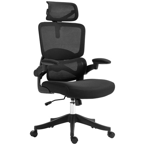 Ergonomic Office Chair, Mesh Chair with Adjustable Back, Headrest and Armrests, Lumbar Support, Tilt Function