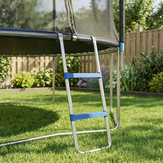 Trampoline Ladder, 2 Steps, Galvanized Steel, 330LBS Capacity Trampolines Blue at Gallery Canada