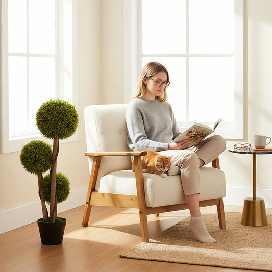 3FT Artificial Boxwood Topiary Trees, Set of 2, Green