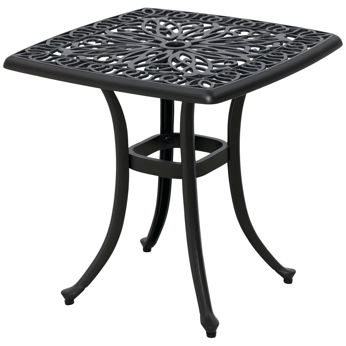 21" Square Outdoor End Table, Cast Aluminum Patio Side Table, Black Patio Side Tables at Gallery Canada