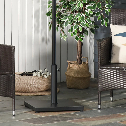 40 lbs Steel Square Parasol Stand Base, Adjustable Knob, Black Umbrella Bases Black at Gallery Canada
