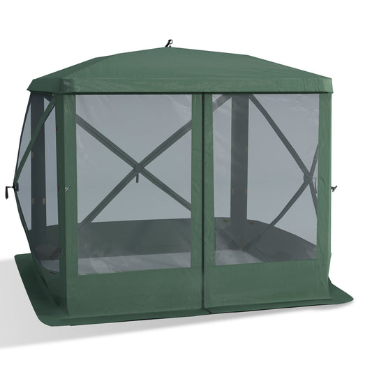 Pop-Up Screen House Gazebo Camping Outdoor Instant Setup Tent Fits 3-4 People 210D Material w/ Carry Bag &; Ground Stakes, Green - Gallery Canada