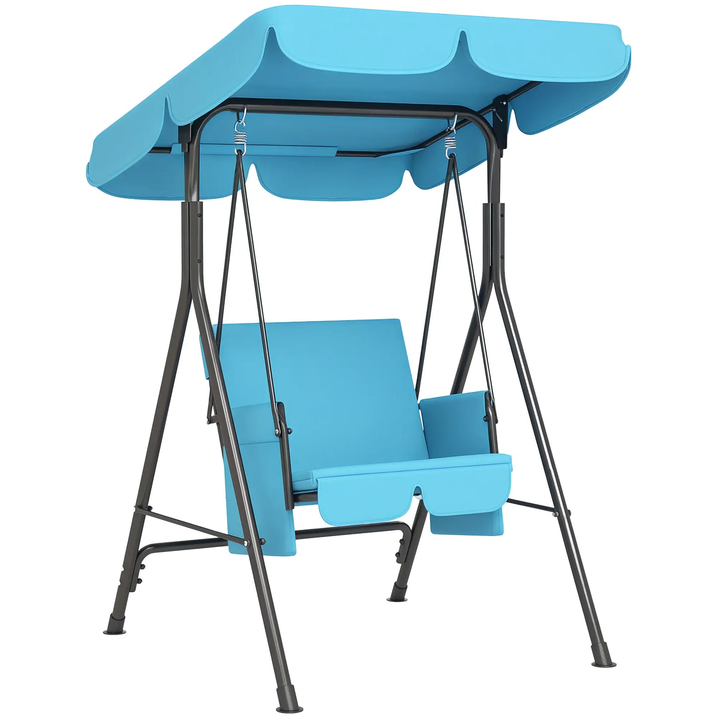 Outdoor Porch Swing, Adjustable Canopy, Removable Cushion, 1-Seat Patio Swings with Stand at Gallery Canada