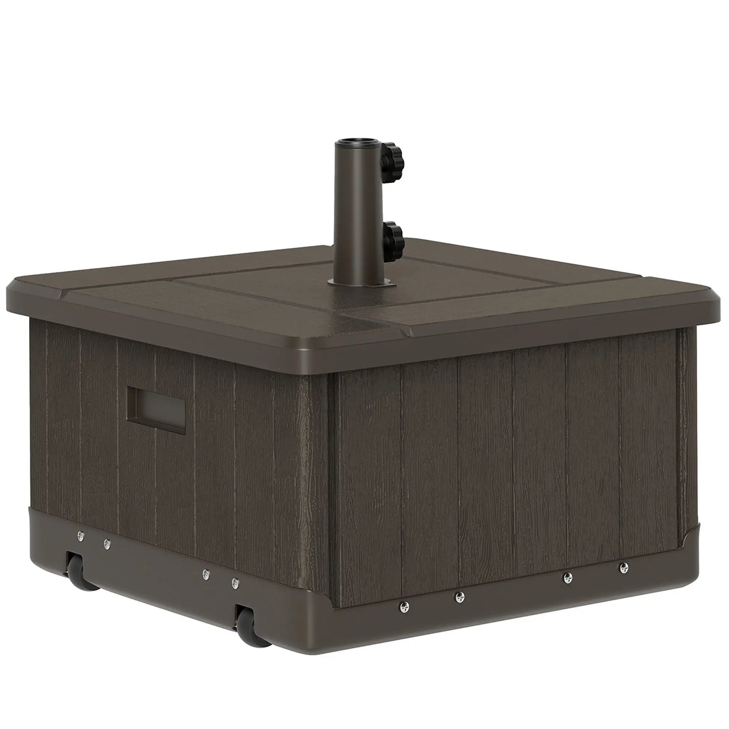 Outdoor Umbrella Base with Wheels, End Table, Flower Box, 176 lbs., Brown Umbrella Bases at Gallery Canada