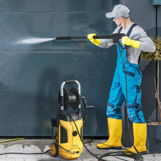 Electric Pressure Washer, 2176 PSI High Pressure Washer with 20 ft Outlet Hose, Adjustable Nozzle, 1.9GPM Power Washer Garden Accessories Yellow at Gallery Canada