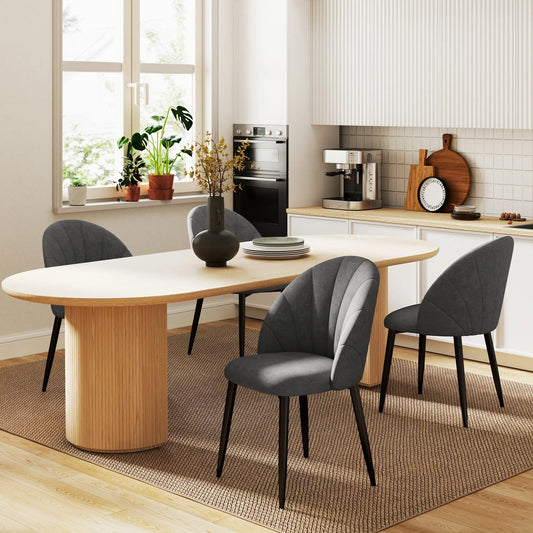 Modern Dining Chairs Set of 4, Upholstered, Metal Legs, Dark Grey Dining Chairs Charcoal Grey, Black at Gallery Canada