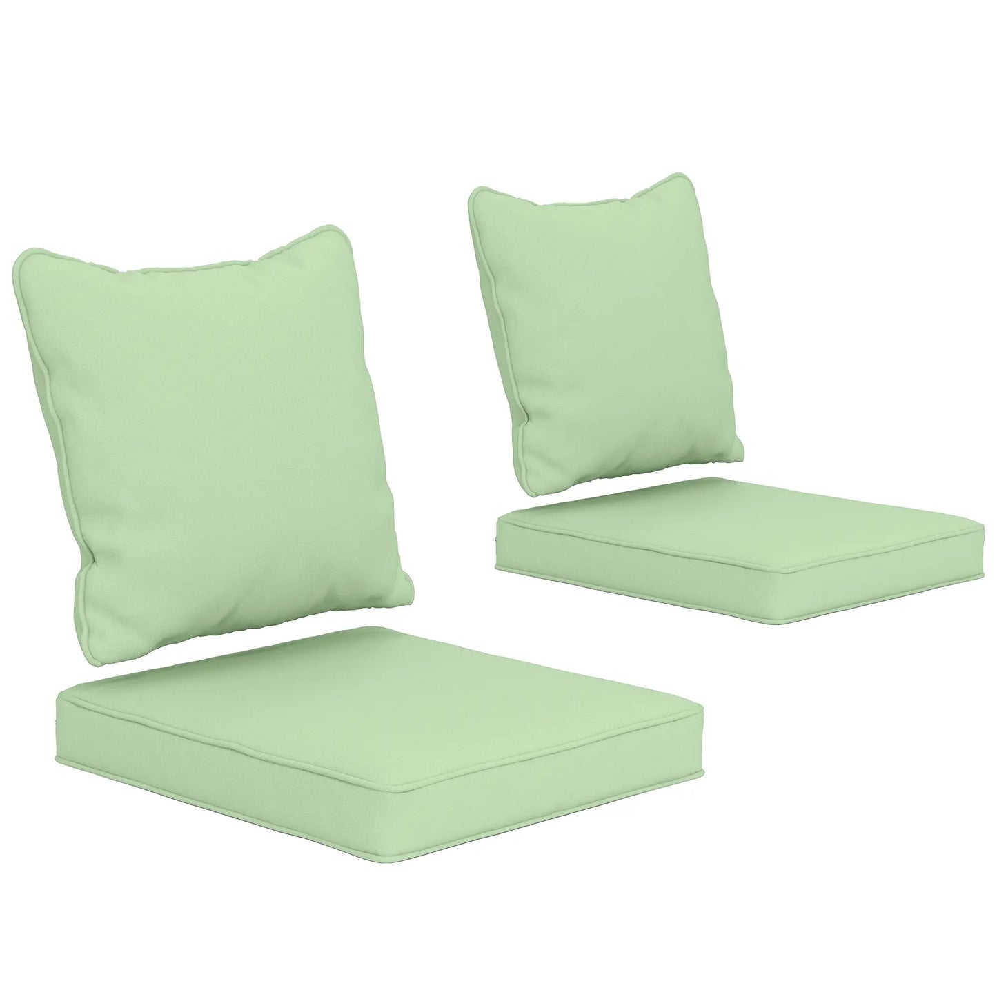 Seat Cushion Back Pillows, Set of 2, Indoor Outdoor, Green Patio Chair Cushions at Gallery Canada