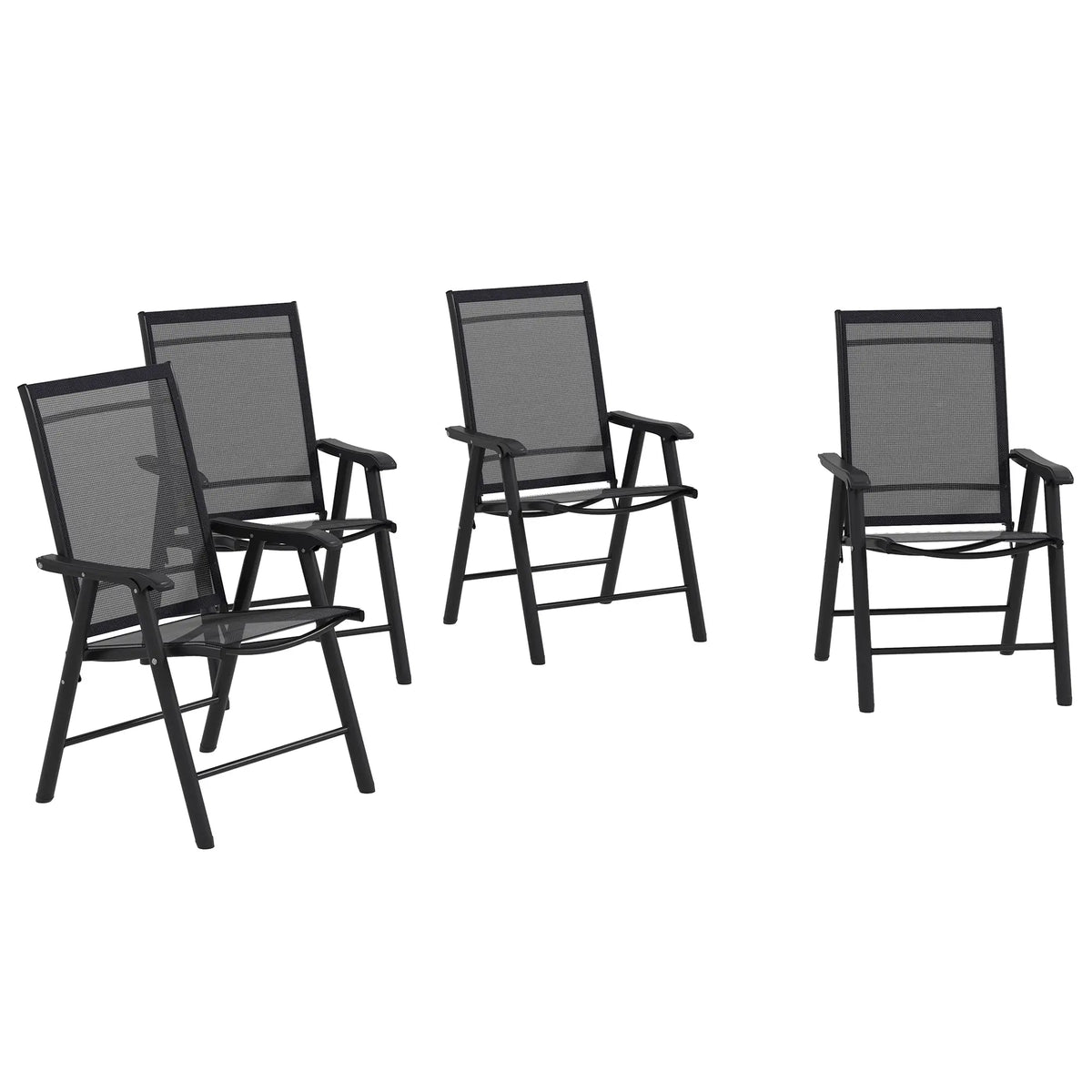 4 Piece Folding Chair Set, Patio Outdoor Furniture, Black Patio Chairs at Gallery Canada