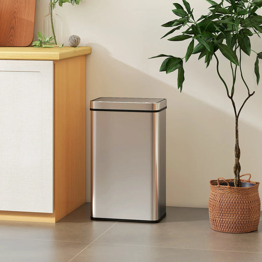 15.9 Gallon Sensor Can, Automatic Garbage Can, Stainless Steel, Silver Household Supplies Silver Tone at Gallery Canada