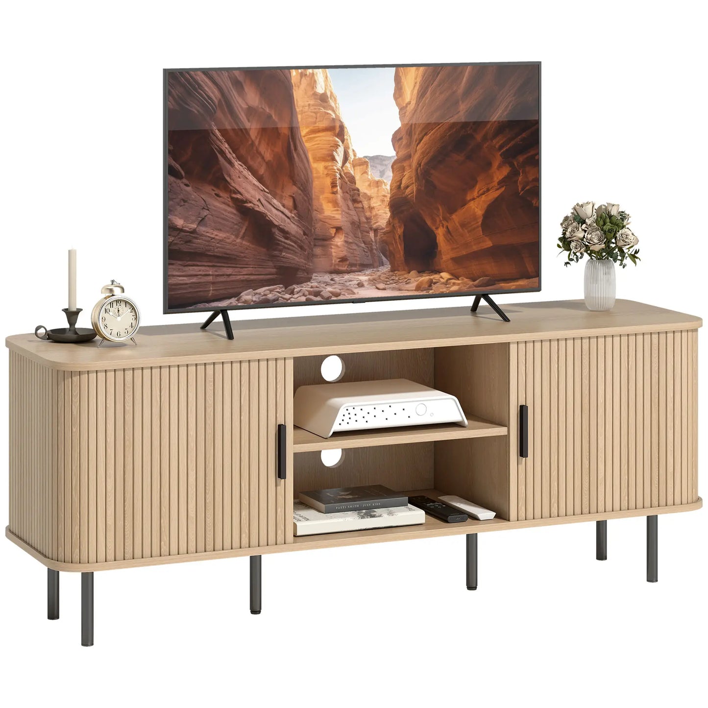TV Stand Cabinet For 50 Inches, Storage Shelves, Oak Tone TV Stands at Gallery Canada