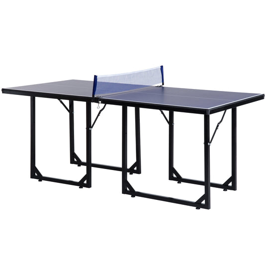 6x3ft Compact Midsize Table Tennis Table Multi-Use Family Ping-pong Table Free Standing Folding Blue - Gallery Canada