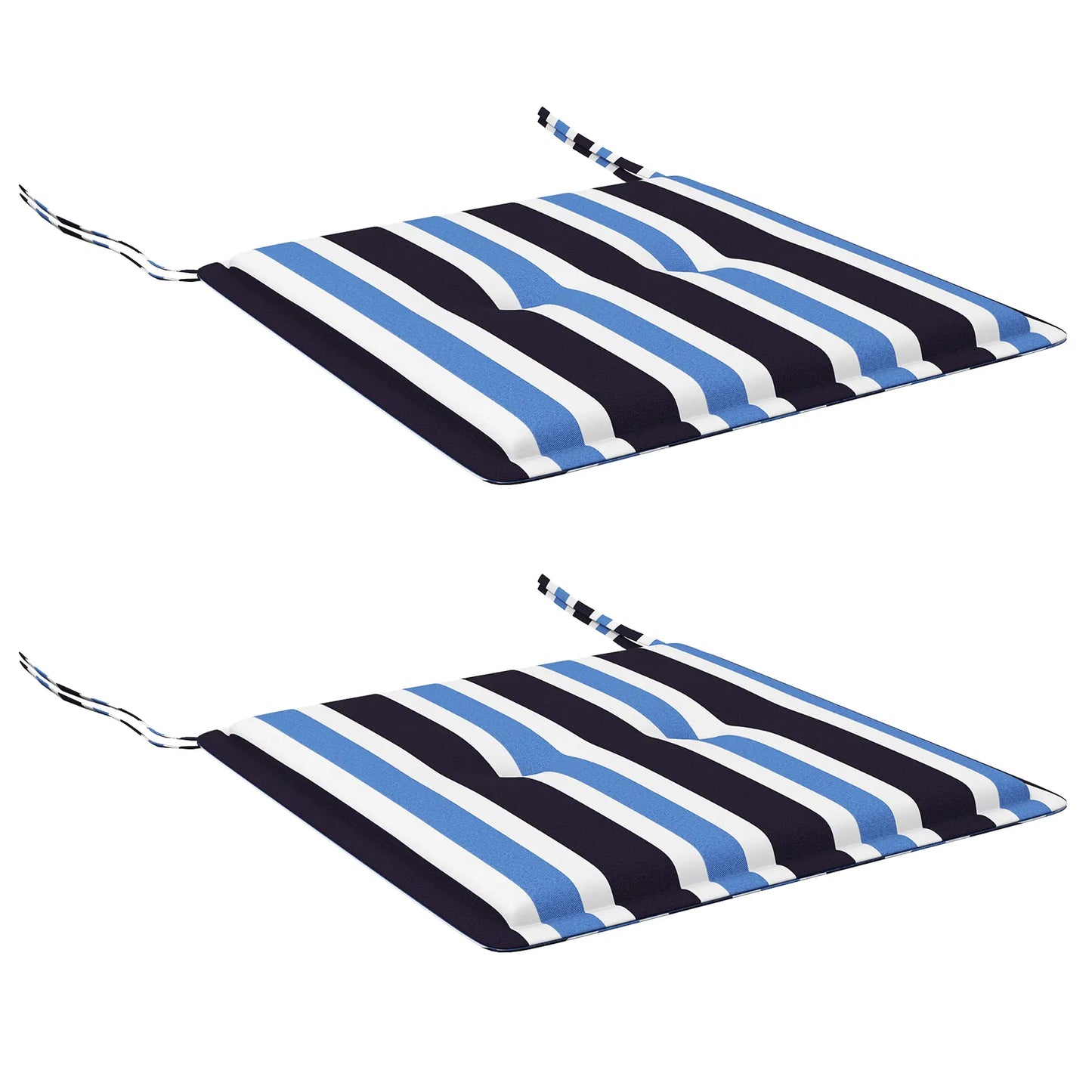 2-Piece Seat Cushion Replacement, Outdoor Patio Chair Cushions, White Strip, Blue Patio Chair Cushions at Gallery Canada