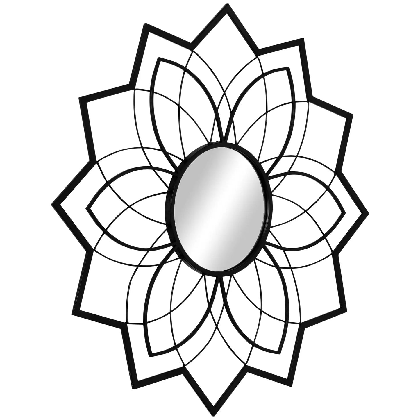 31" x 31" Flower Wall Mirror, Decorative, Living Room, Bedroom, Black Wall Mirrors at Gallery Canada