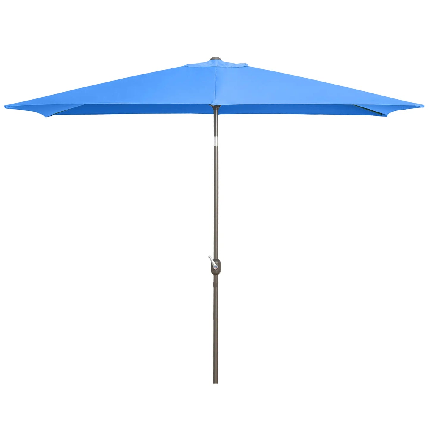 6.5x10ft Rectangle Patio Umbrella, Aluminum Frame, Crank Handle, Blue Sun Umbrellas at Gallery Canada