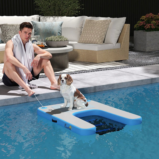 Ramp Flottante pour Bateaux, Animaux Domestiques Jusqu'à 200 lbs, pour Piscine, Lac, Bateau, Quai