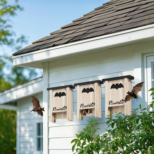 Wooden Bat Boxes, 18 x 6 x 22.5 cm, Attract Bats, Easy Hang