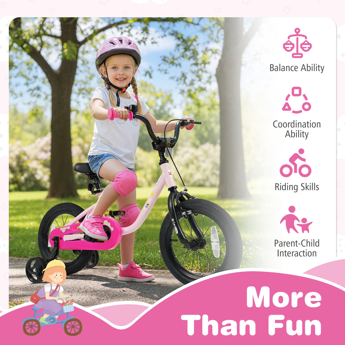 Kids Bike For 3-7 Years Old, 14 Inch, Pink Kids Bike at Gallery Canada