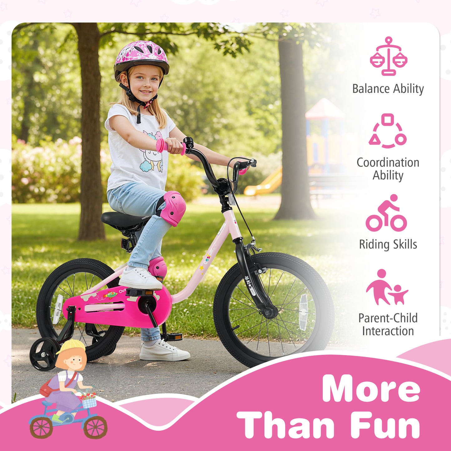Kids Bike, 3-7 Years, 16-Inch, Pink Kids Bike at Gallery Canada