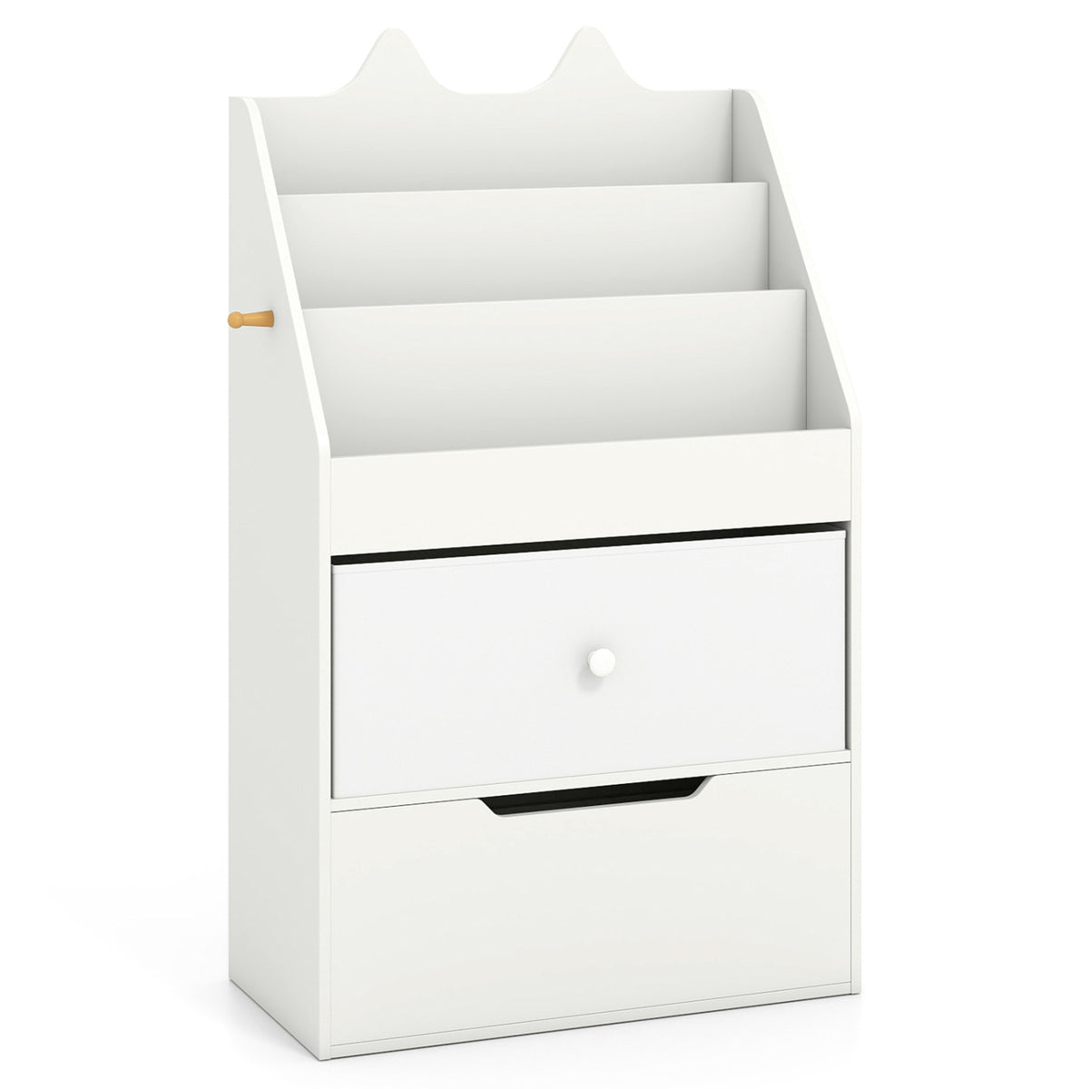 Bibliothèque pour enfants et organisateur de rangement de jouets, Blanc