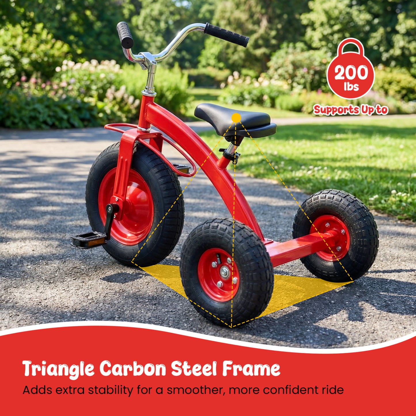 Kids Carbon Steel Bike with 15 Inch Inflatable Rubber Tires, Red Kids Bike at Gallery Canada