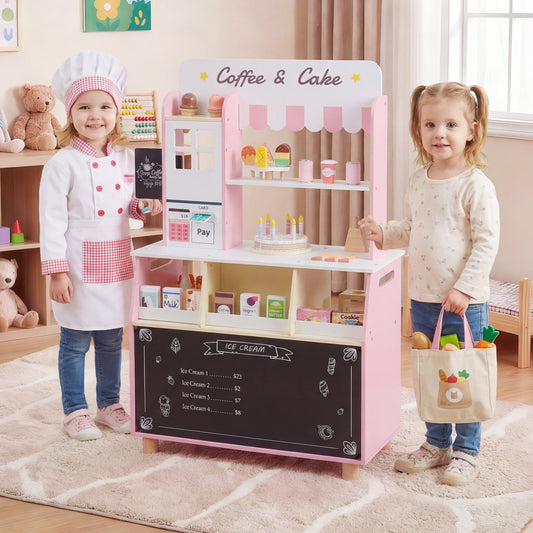 Kids Ice Cream Shop with 27 Accessories and Ice Cream Machine for Ages 3+, Pink Play Kitchen Sets Pink at Gallery Canada