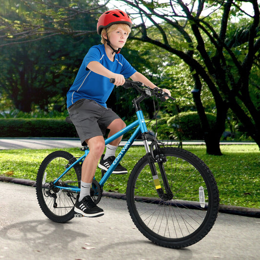 Kids Mountain Bike, 24 Inch, For Boys Girls Aged 8+, Blue Kids Bike Blue at Gallery Canada