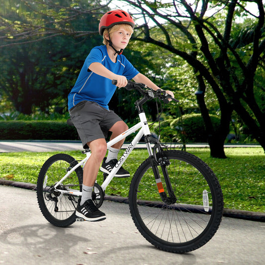 Kids Mountain Bike, 24 Inch, For Boys Girls Aged 8+, White Kids Bike White at Gallery Canada