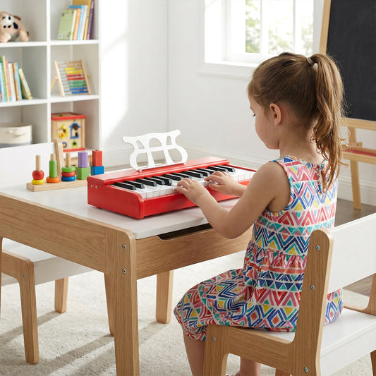 Kids Piano Keyboard 30 Keys Digital Piano with Music Stand for 3+ Years Old Beginners, Red Pianos & Keyboards Red at Gallery Canada