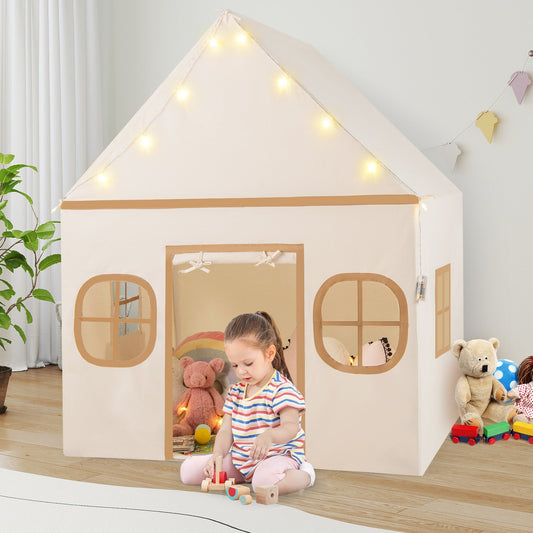 Kids Play Tent Large, Door Curtain, Windows Star Lights, Coffee Play Tents & Playhouse Coffee at Gallery Canada