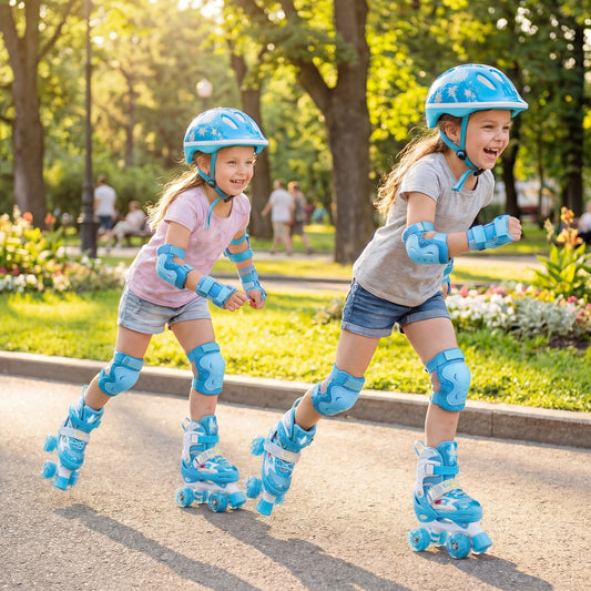 Kids Roller Skates 4 Sizes Adjustable with Light-up Wheels for Toddler Aged 5-7 (S), Blue Toy Sports Blue at Gallery Canada