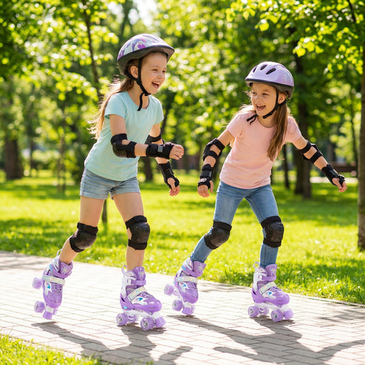 Kids Roller Skates, Light-Up Wheels, Safety Protection, Purple Toy Sports Purple at Gallery Canada