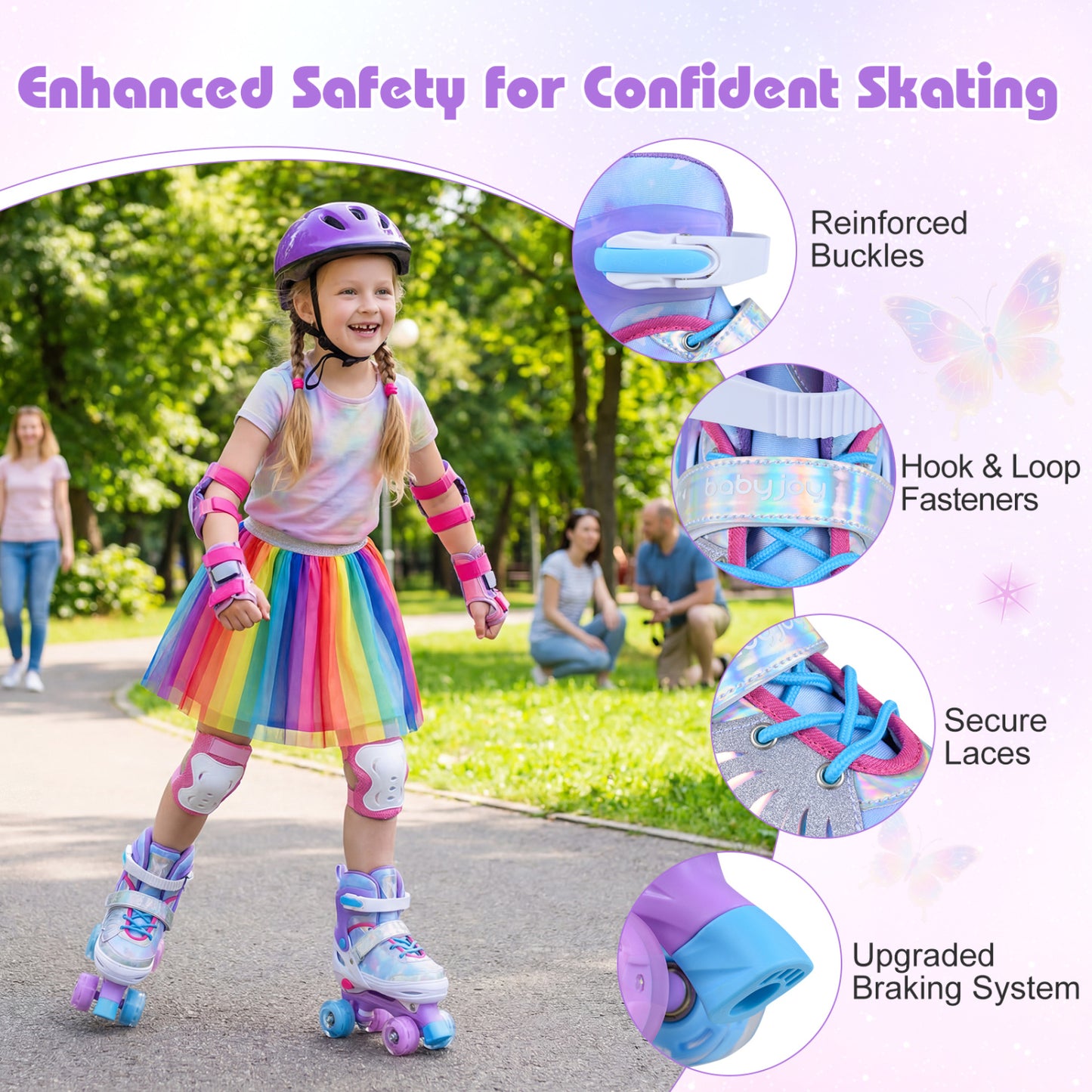 Kids Roller Skates, Ages 7-9, 4 Light Up Wheels, Blue Toy Sports at Gallery Canada