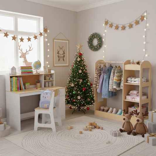 Kids Room Set: Recliner + Natural Study Desk & Chair + 4-ft Christmas Tree + Natural Dress-Up Storage Toddler & Kids Furniture Options at Gallery Canada
