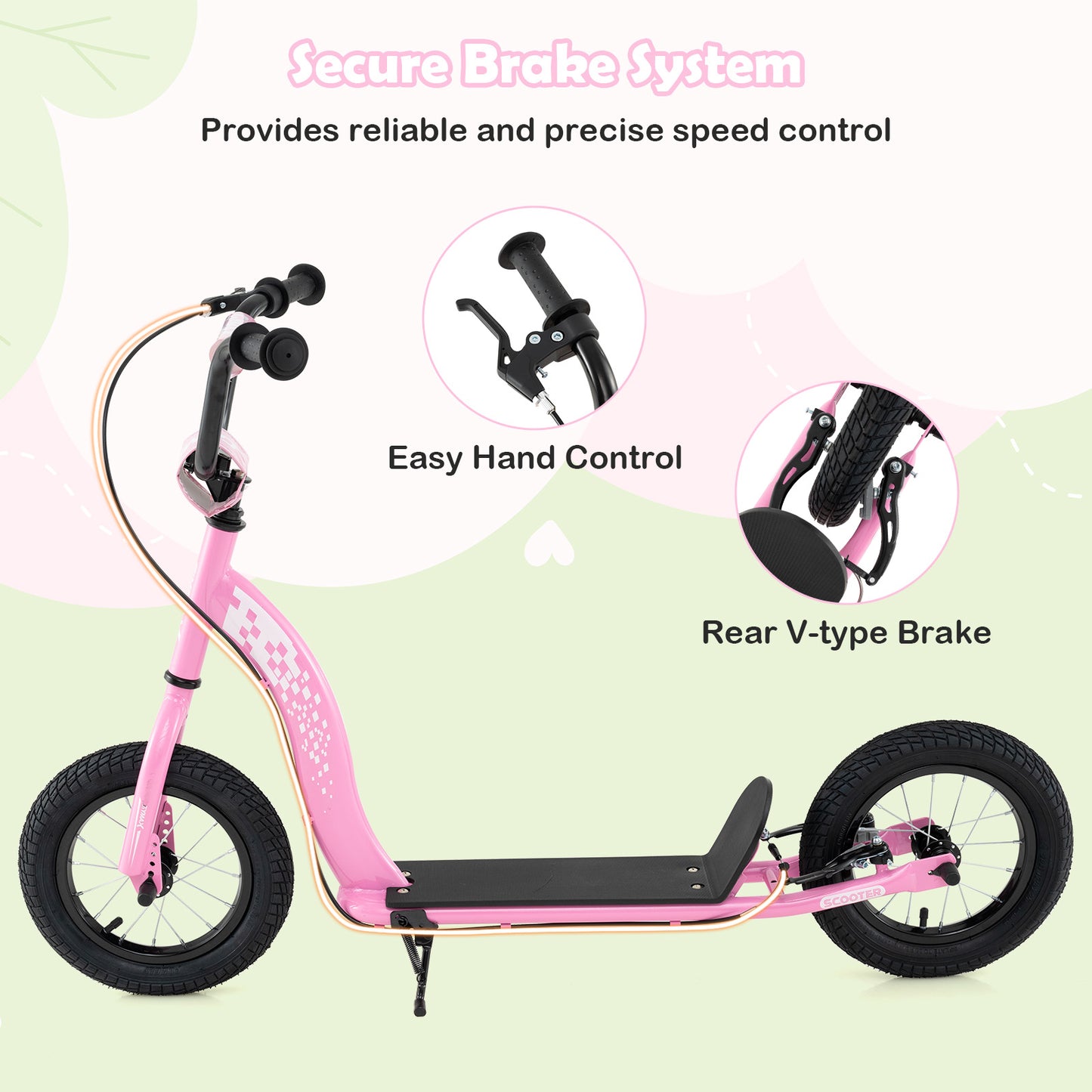 Kids Scooter, Adjustable Height, 12-Inch Wheels, Pink Scooters at Gallery Canada