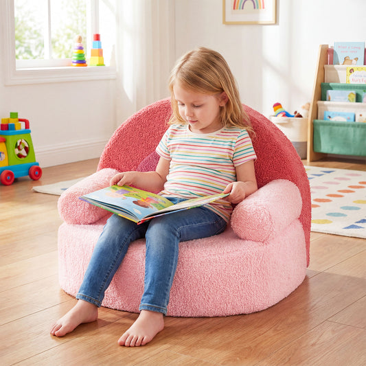 Kids Sofa, Toddler Foam Couch, Soft Fleece Fabric, Pink Kids Chairs & Seating Pink at Gallery Canada