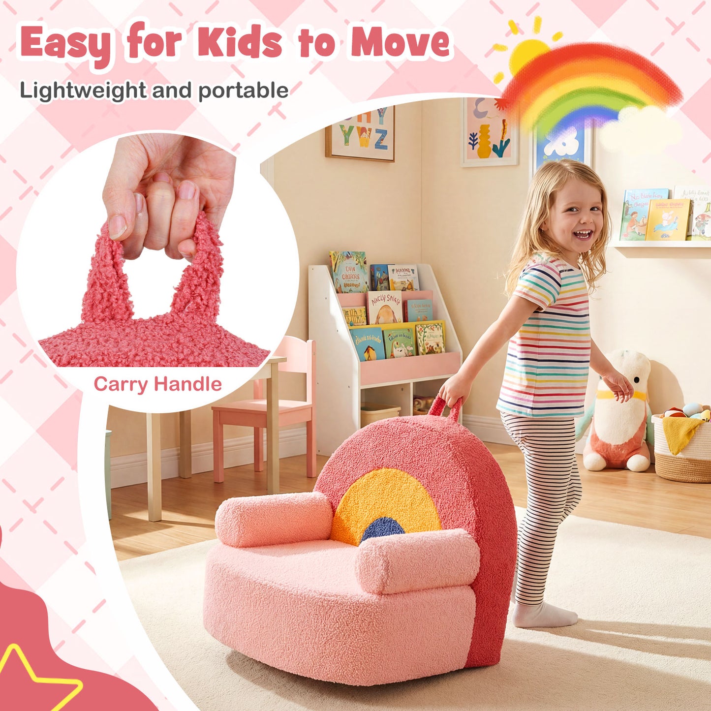 Kids Sofa Toddler Foam Couch, Soft Fleece Fabric Cover, Red Kids Chairs & Seating at Gallery Canada
