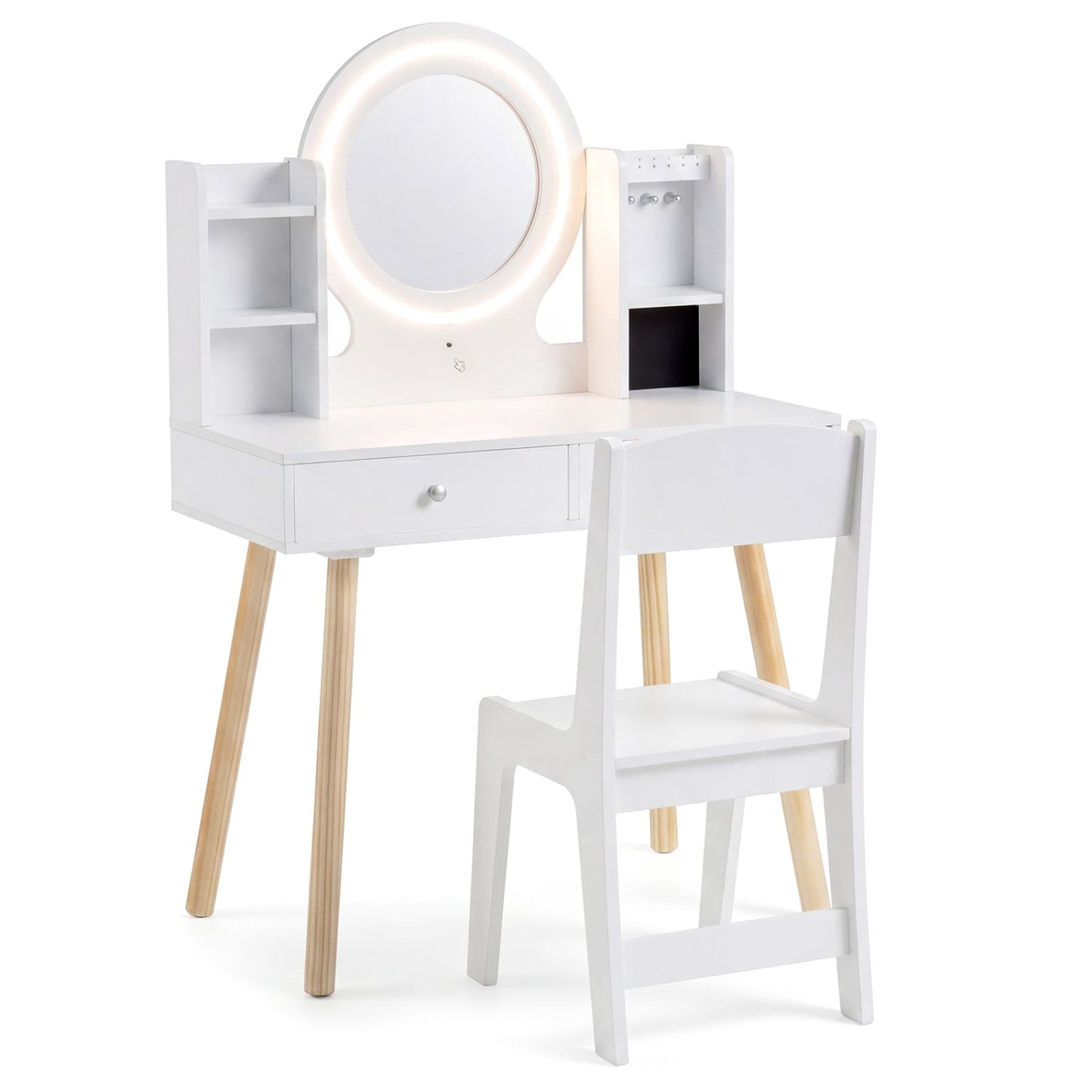 Kids Vanity Set With Lighted Mirror, Storage Drawers, White Kids Vanities at Gallery Canada