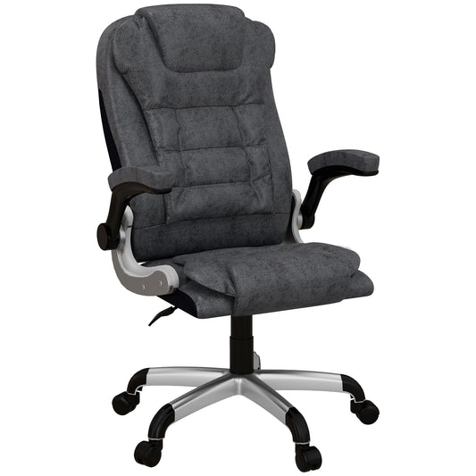 Heavy Duty Microfibre Office Chair, Big and Tall Computer Chair with Flip-up Arm, 400lbs, Charcoal Grey - Gallery Canada