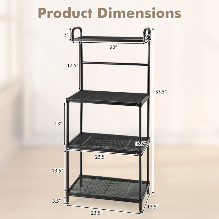 4-Tier Kitchen Microwave Storage Rack With Trash Can Kitchen Organization at Gallery Canada