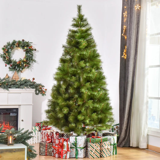 7 FT Artificial Pine Christmas Tree, 505 Branches, Green Artificial Christmas Trees Green at Gallery Canada