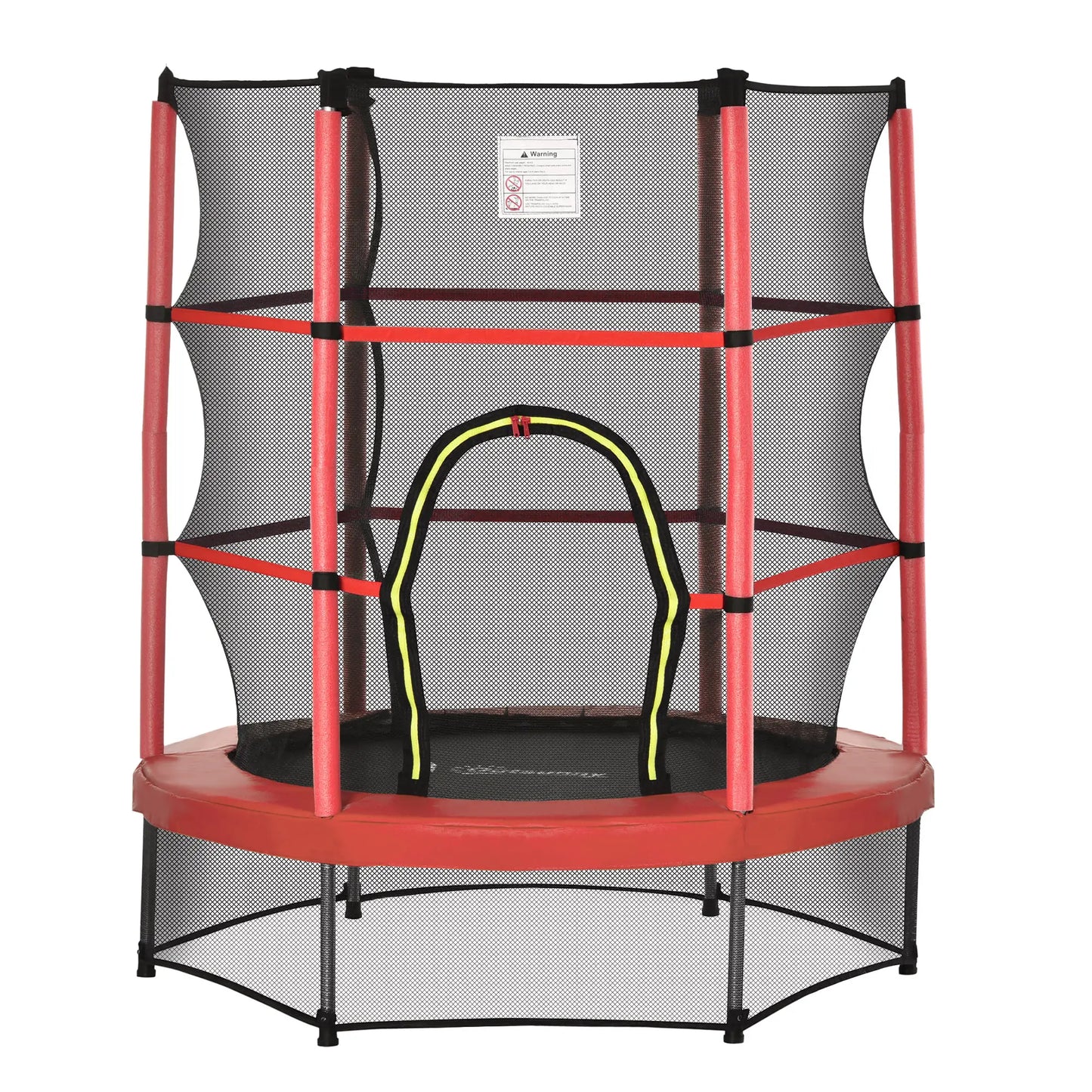 55" Kids Trampoline with Enclosure Net, Indoor/Outdoor, Age 3-6, Red Trampolines at Gallery Canada