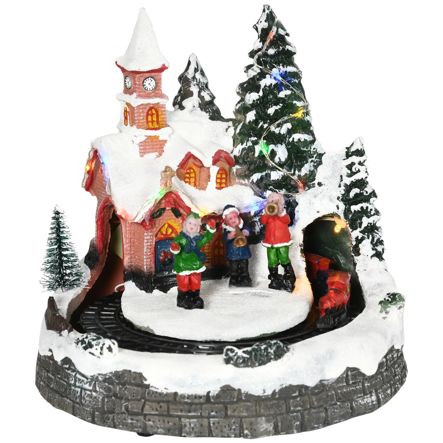 Desktop Christmas Village Houses, Rotating Train, Battery Operated, Multicolored Christmas Village Houses at Gallery Canada