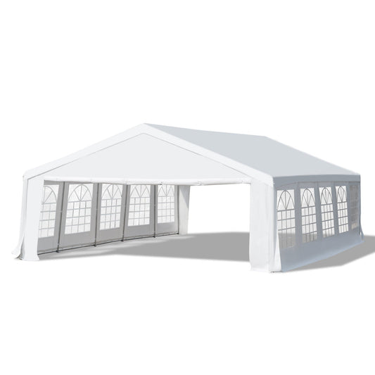 33'x20' Heavy Duty Steel Carport Garage Wedding Party Event Tent Shelter Gazebo Outdoor w/ Sidewalls Canopy Pavilion White at Gallery Canada