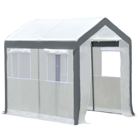 8' x 6' x 7.5' Heavy-duty Walk-in Greenhouse Outdoor Vegetable Plants Growing Warm House Seed Plant Growth Tent Polytunnel Shelter White - Gallery Canada