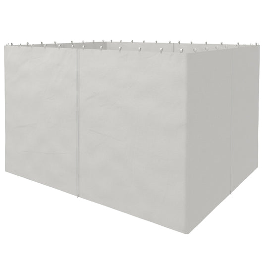 Gazebo Replacement Sidewalls 4-Panel Privacy Wall for 10' x 12' Canopy, Outdoor Shelter Curtains Accessories Light Grey - Gallery Canada